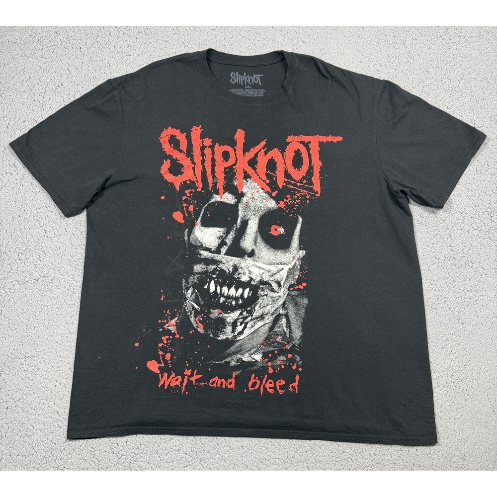 Slipknot Wait Andβ Bleed Shirt Mens 2XL Black Metal Graphic Band Tee Tagless
